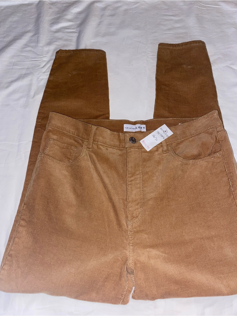 LOFT Corduroy High-Rise Trousers in Warm Camel